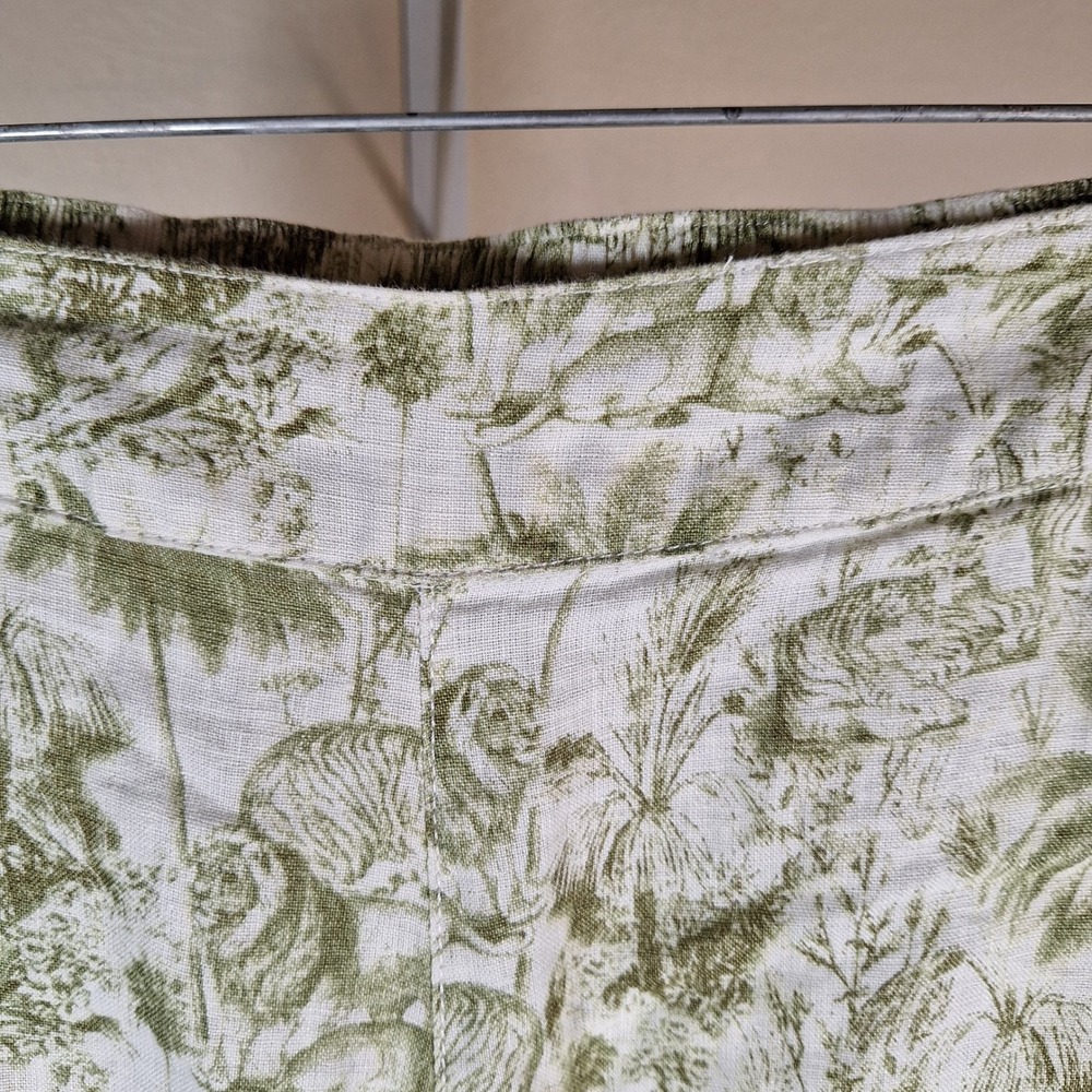 Rachel Zoe 100% Linen Wide Leg Lions Tigers Boho Beachy Lounge Pants Medium - Picture 5 of 10